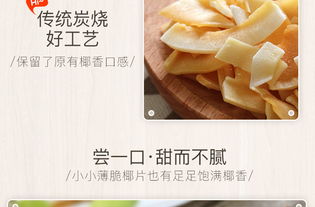 南國海南特產年貨香脆椰子片60gx5烤椰肉片干零食小吃 休閑食品